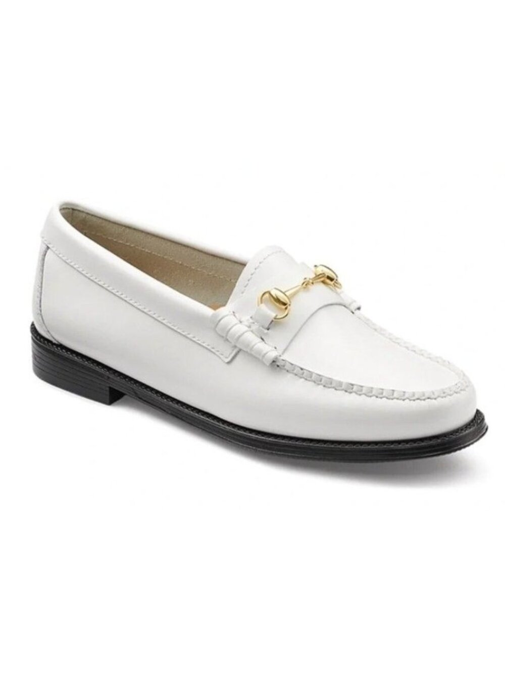 G.H.Bass Weejuns Leanna White Horsebit Leather Loafer Shoe US 7.5 $185 NEW